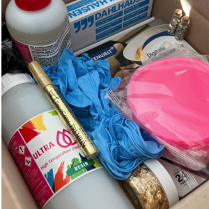 Anfängerset für Kunstharz XL- Blau/Grüne Farbpalette